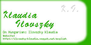 klaudia ilovszky business card